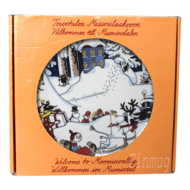 Muumi seinälautanen: Joululautanen Joulutervehdys, iso 19,5cm (1997-2002)