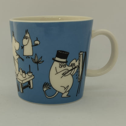 Moomin Mug: Painting Moomins, Blue (1990-1996) 