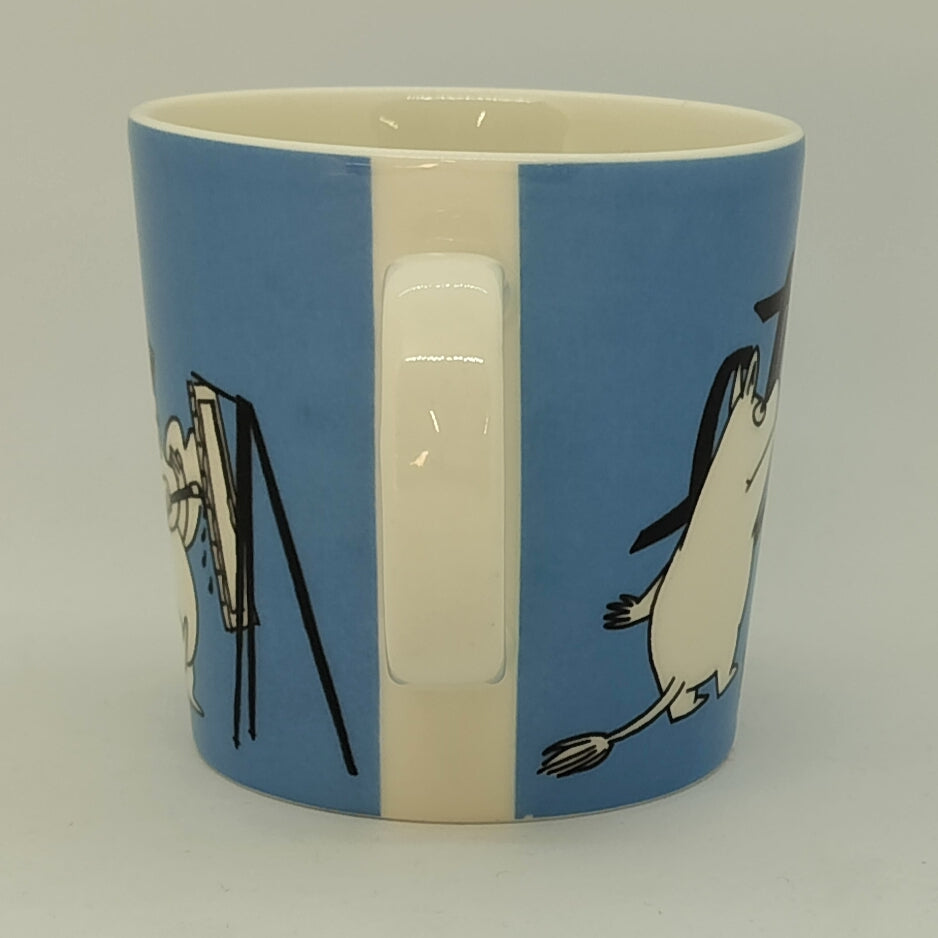 Moomin Mug: Painting Moomins, Blue (1990-1996) (Just fine -2)