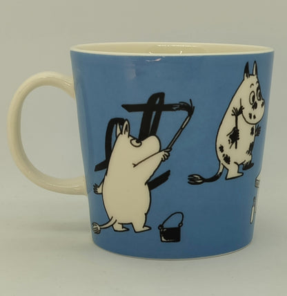 Moomin Mug: Painting Moomins, Blue (1990-1996) (Just fine -2)