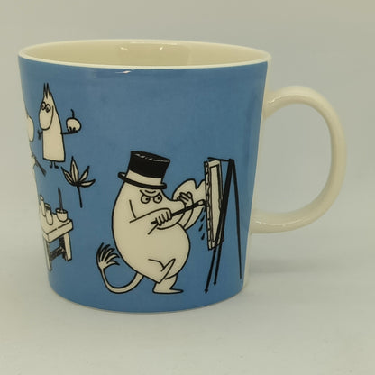 Moomin Mug: Painting Moomins, Blue (1990-1996) (Just fine -2)