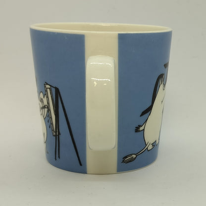 Moomin Mug: Painting Moomins, Blue (1990-1996) (Just fine -4)