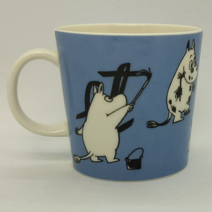 Moomin Mug: Painting Moomins, Blue (1990-1996) (Just fine -4)