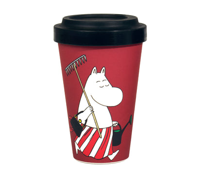 Take-away Moomin mug: Moominmamma in the Garden, Red (0.45 L)