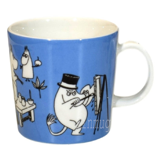 Moomin Mug: Painting Moomins, Blue (1990-1996) (Just fine -2)