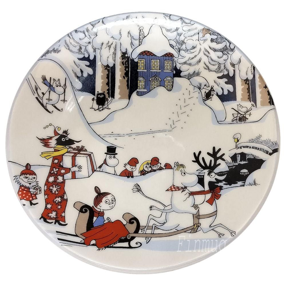 Mumin väggtallrik: Jultallrik, Julhälsning, stor (20cm) (1997-2002)