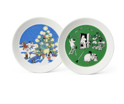 Collectable Moomin plates: 7/10 Drawing and Christmas (2021)