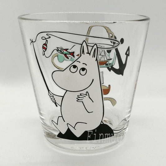 Moomin Glass: Moomintroll fishing