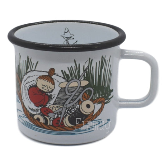 Enamel Moomin Mug: Little My in Sewing Basket