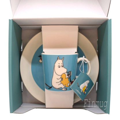 Moomin set: Moomintroll turquoise mug and plate